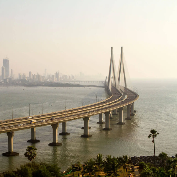 bridge with city scape