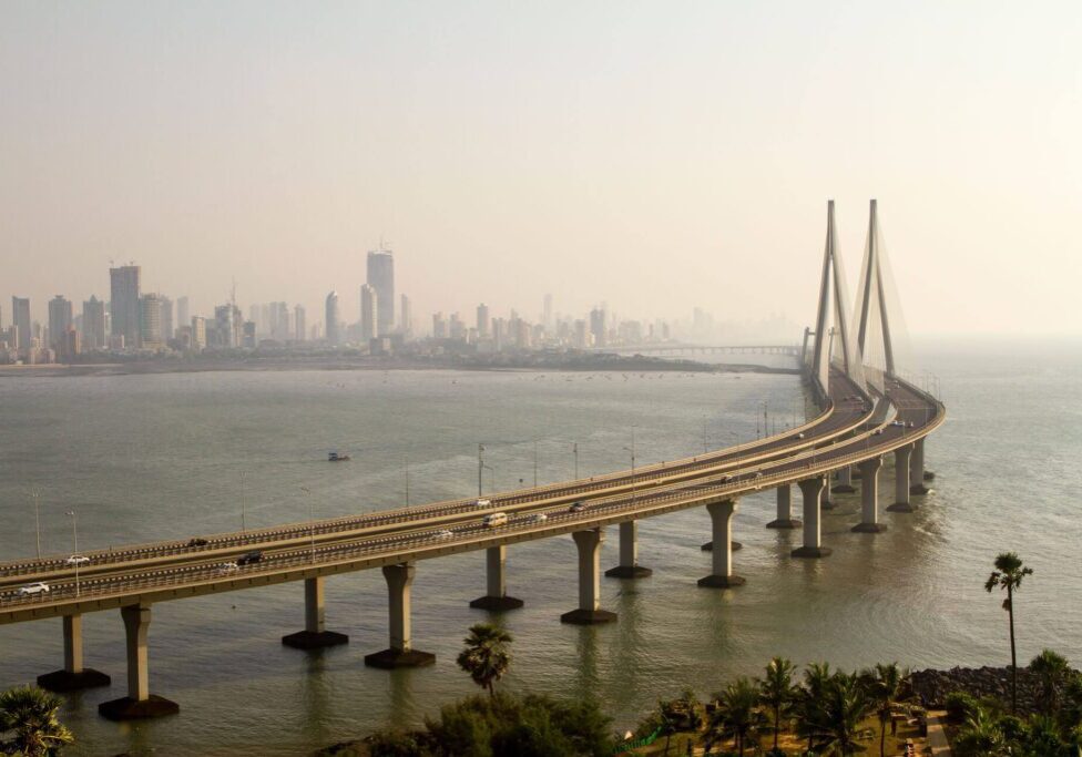 bridge with city scape